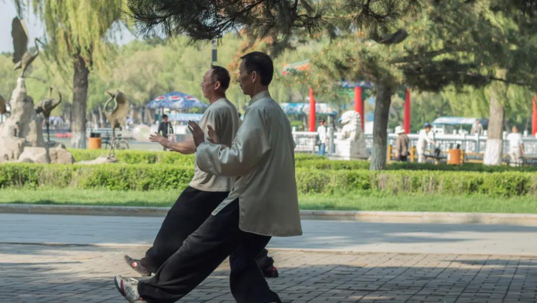 practicing martial arts