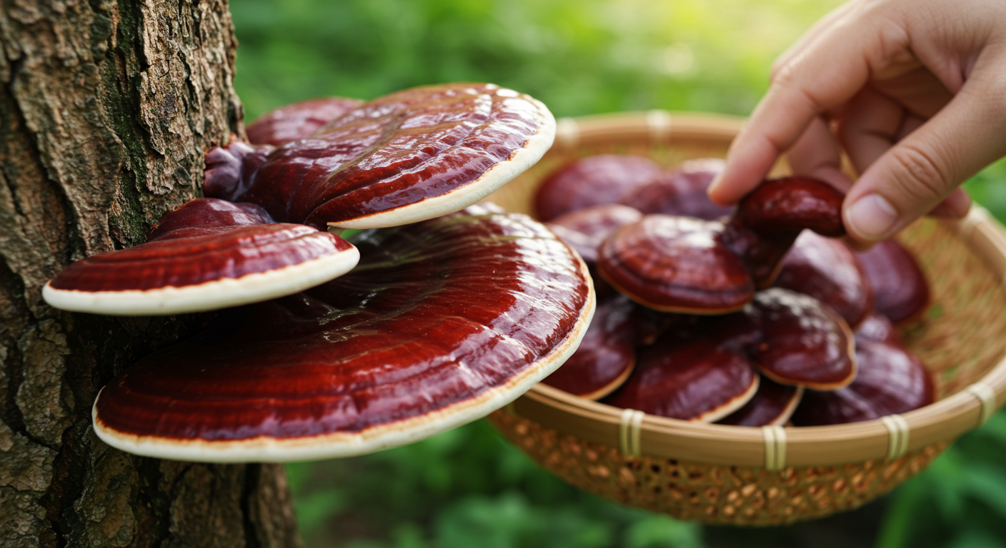 fresh reishi mushroom