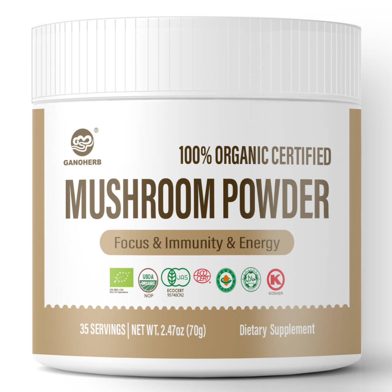 مسحوق الفطر العضوي المتعدد